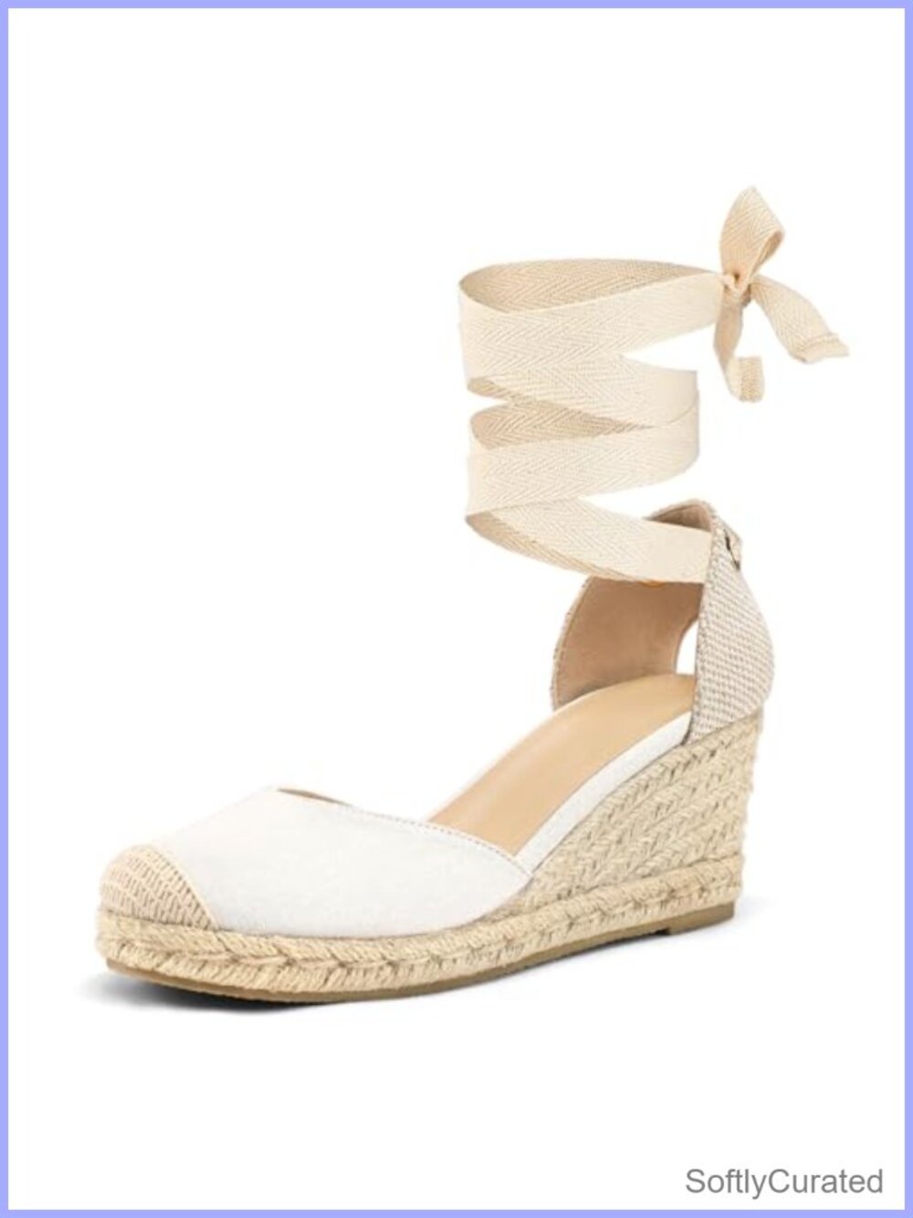 Lace Up Wedge Platform Sandals Closed Toe Ankle Strap Summer Shoes